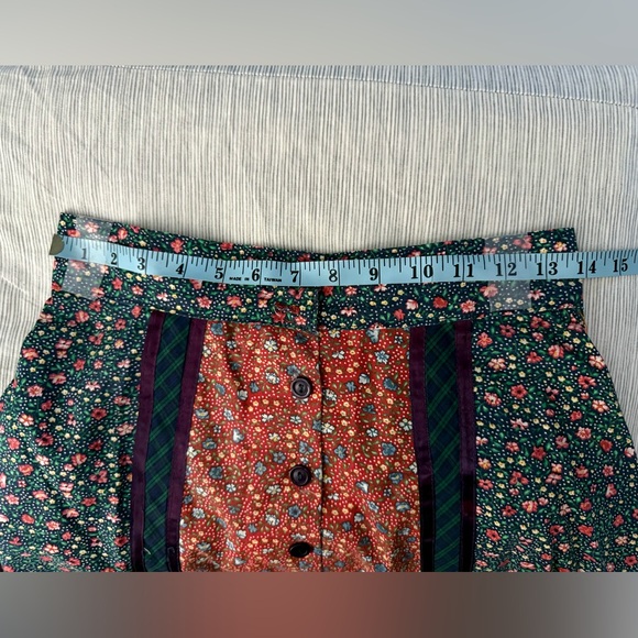 VTG GUNNE SAX Jessica’s Gunnies Floral/plaid Patch Skirt Lace Trim.size 9 - Picture 11 of 12
